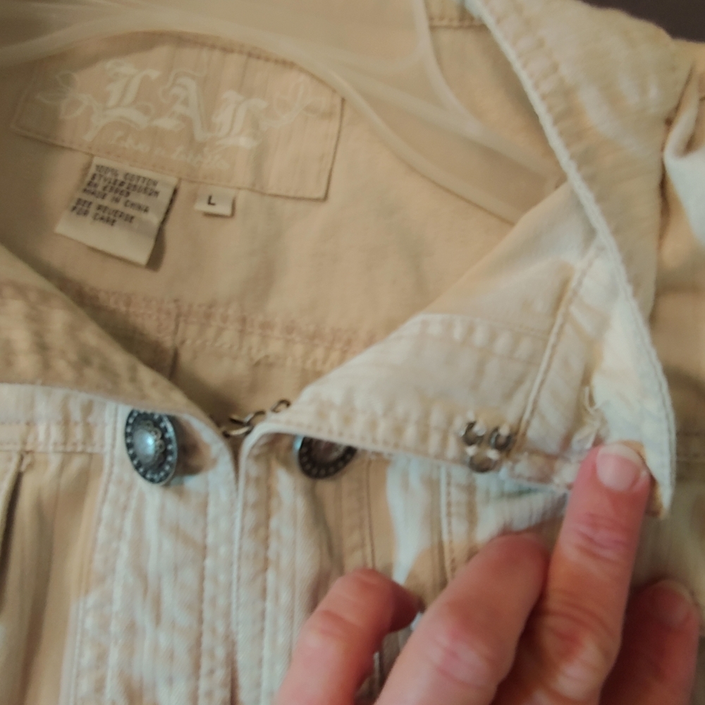 LAL (Live A Little) Cream and Grey Striped Jacket - Picture 7 of 10